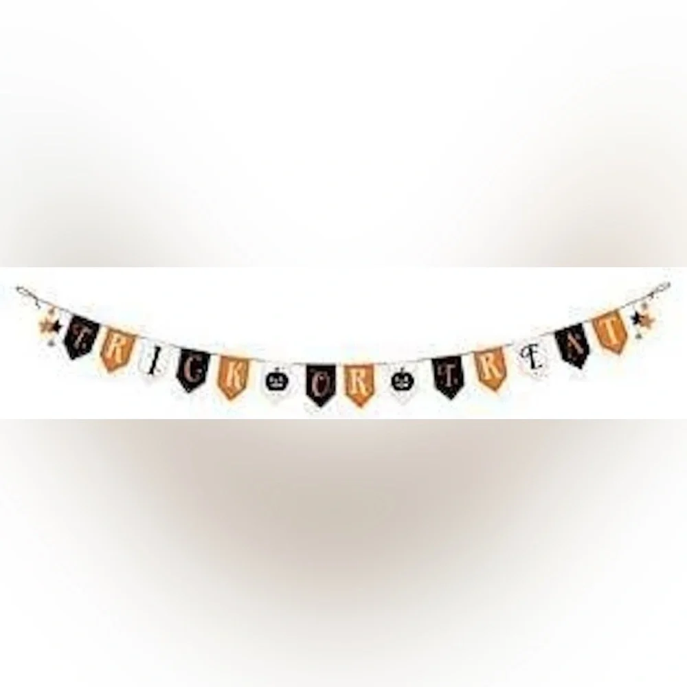 Trick or Treat Halloween Garland Banner - Felt Pennant 7ft Party Decoration